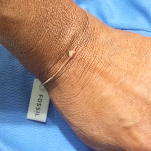 Fossil True Love 14k Rose Gold Plated Diamond Station Bracelet - Picture 6 of 9